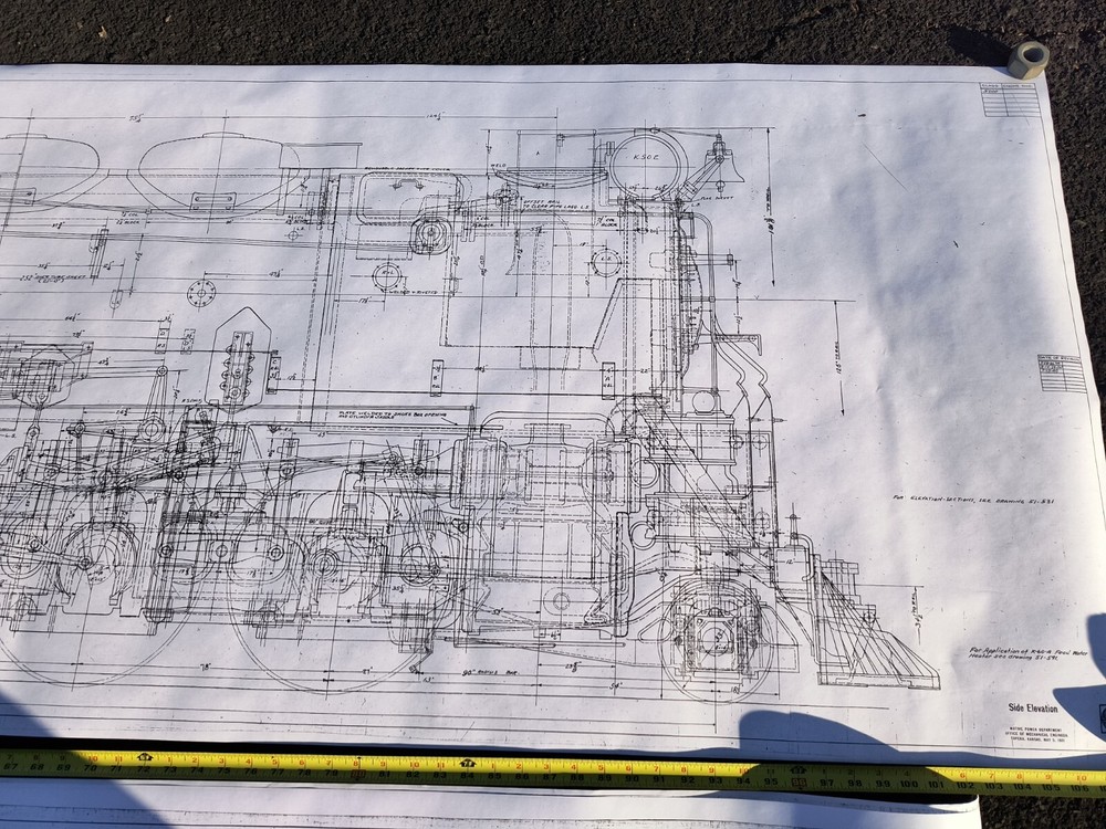 ATSF Santa Fe 5000 2-10-4 Steam Locomotive Erecting Blueprint Drawing Set