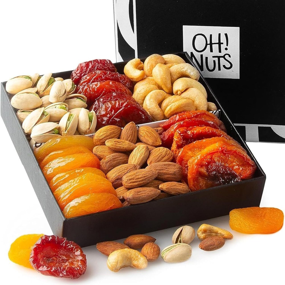 Dried Fruit and Nuts Gift Basket Assorted - Holiday Snack Box for Birthdays,...