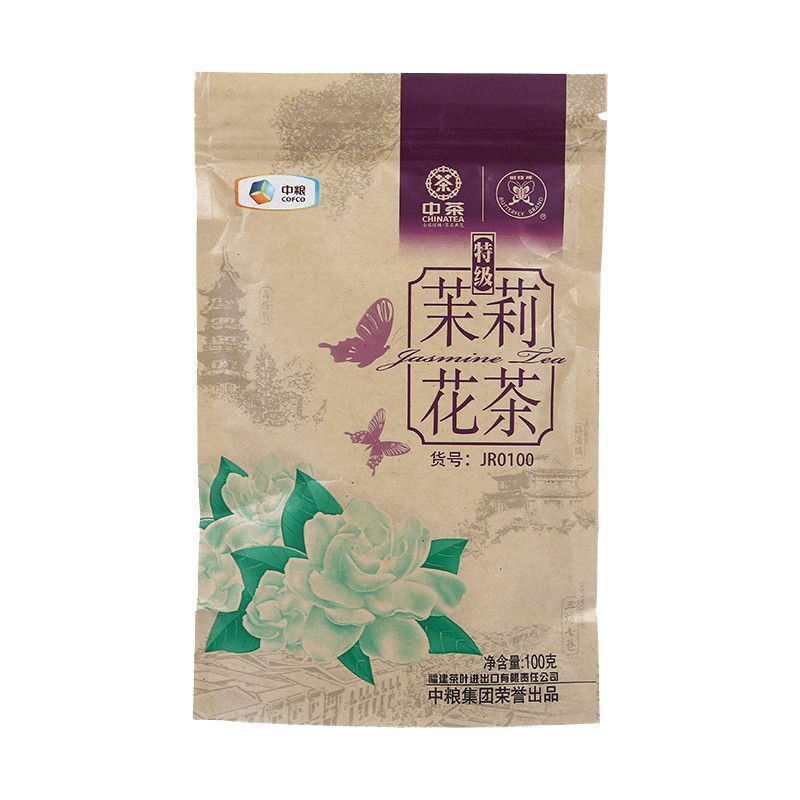 COFCO Premium Butterfly Jasmine Flower Tea in 100g Bags for Fragrant Brewing