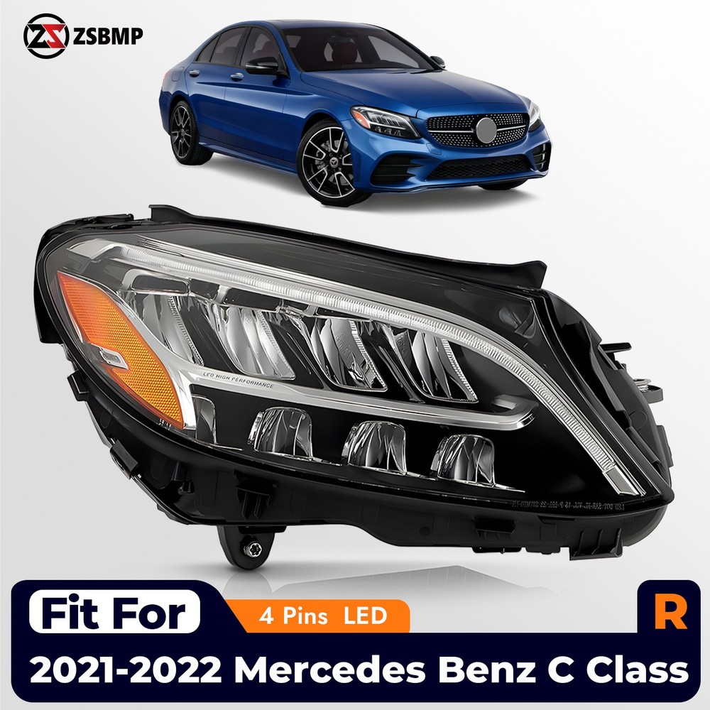4 Pins LED Headlight For 2020-2022 Mercedes Benz C Class W205 Right Passenger