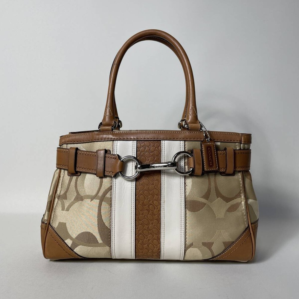 Coach Signature Brown Leather Handbag 75B126
