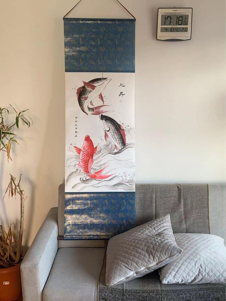 Ascending Big Leap Forward Ink And Other Hanging Scroll Writers