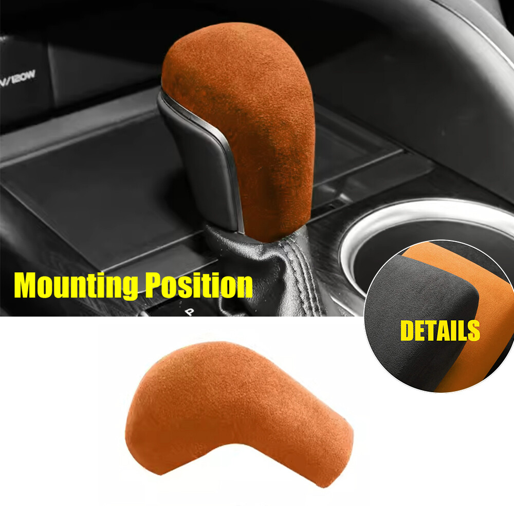 Central Console Gear Shift Knob Head 1* For Toyota Camry 2018-2023 Orange Suede