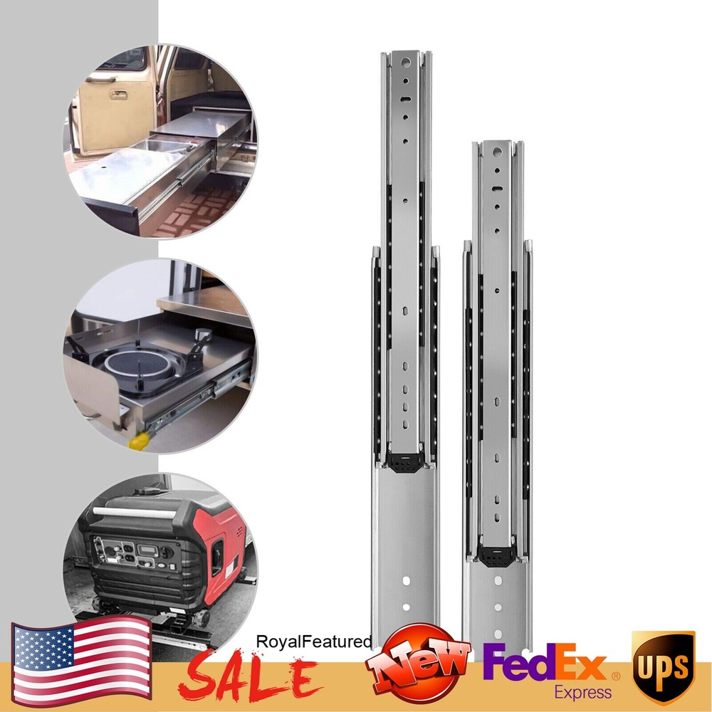 56-Inch Heavy-Duty Galvanized Silver Drawer Slides for Smooth Durability