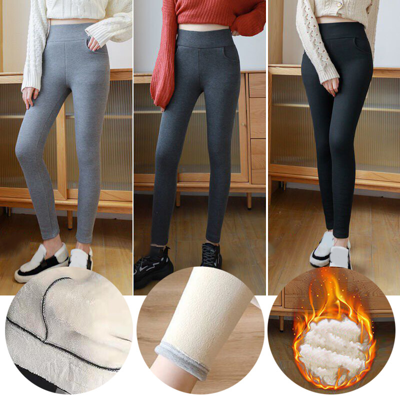 Womens Winter Warm Fleece Lined Leggings Thick PolyesterThermal Stretchy Pants