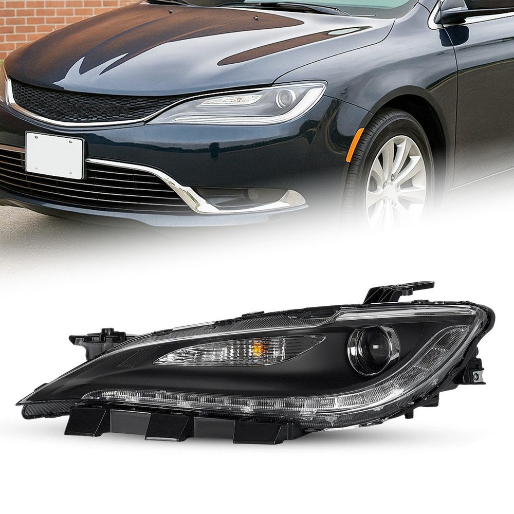 Driver Side Halogen Headlight w/o LED DRL Clear For Chryler 200 2015 2016 2017