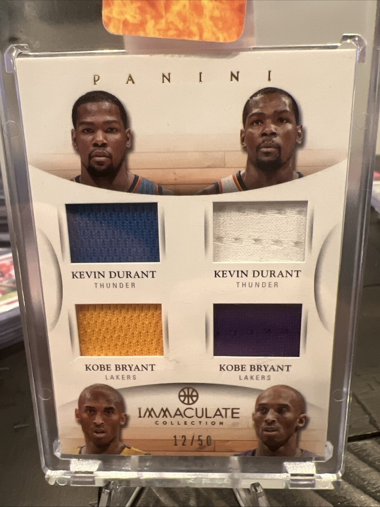 2012-13 Kobe Bryant Kevin Durant Immaculate Collection Game Used Quad Patch /50