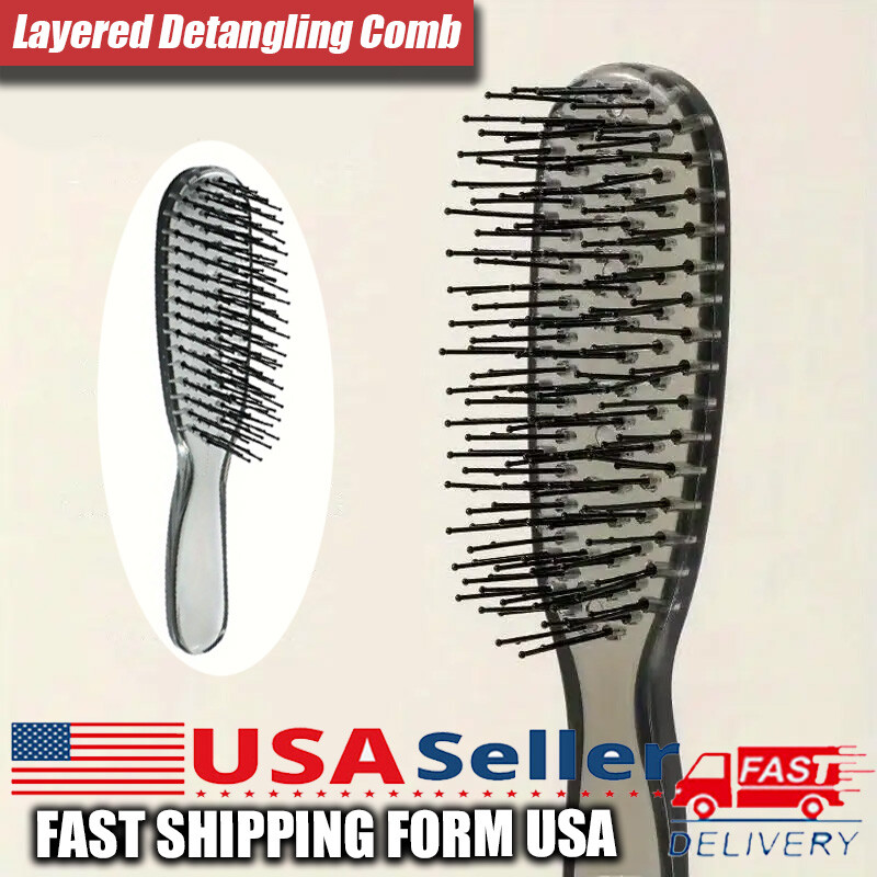 1 Pack, Magic Layered Comb For All Hair Types with Plastic Handle, Wet/Dry Use