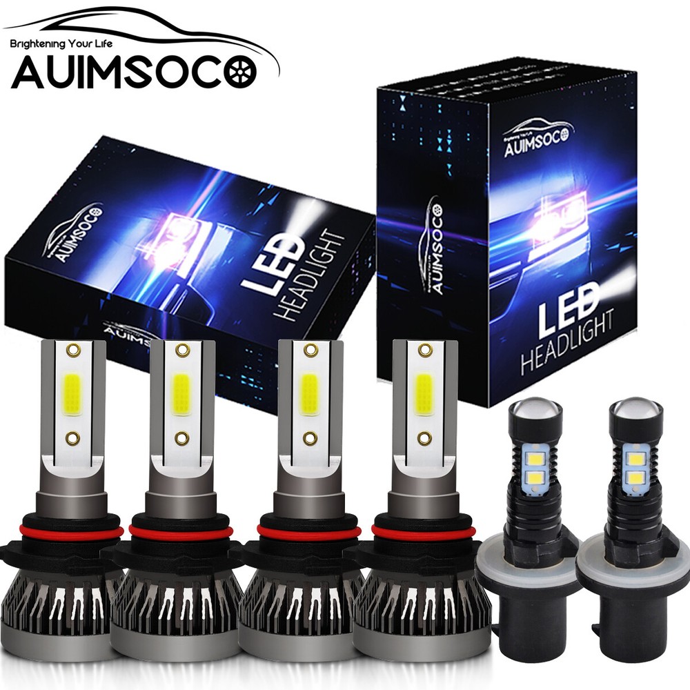 For Chevy Impala 2001-2003 2004 2005 6x 6000K LED Headlight+Fog Light Bulbs Kits