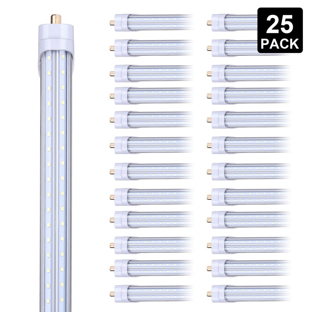 25Pack 8FT 65W Led Tube Light 8 Foot FA8 T8 T12 Single Pin 8' Led Shop Light