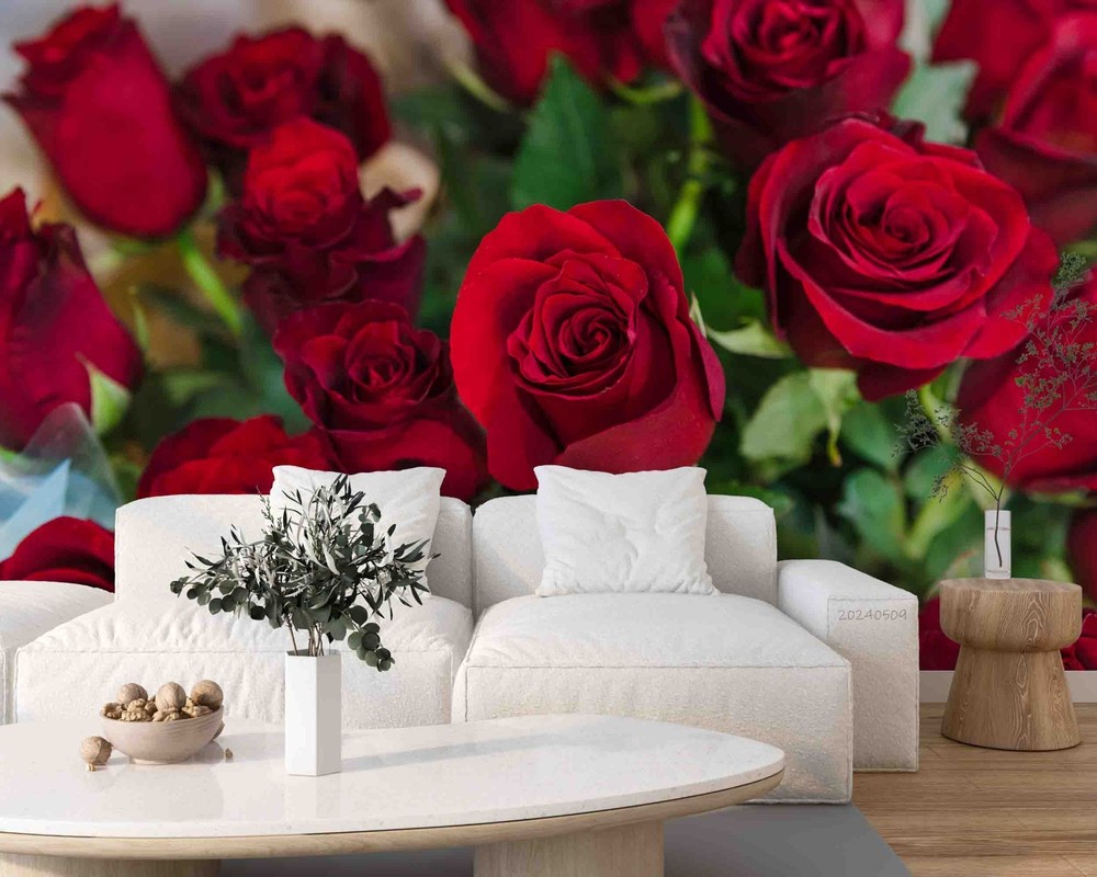 3D Red Rose Plant Close-up Wall Murals Wallpaper Murals Wall Sticker 9