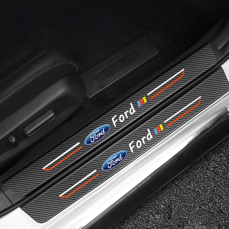 4Pcs Car Threshold Strip Door Plate Sill Scuff Cover Sticker for Ford New