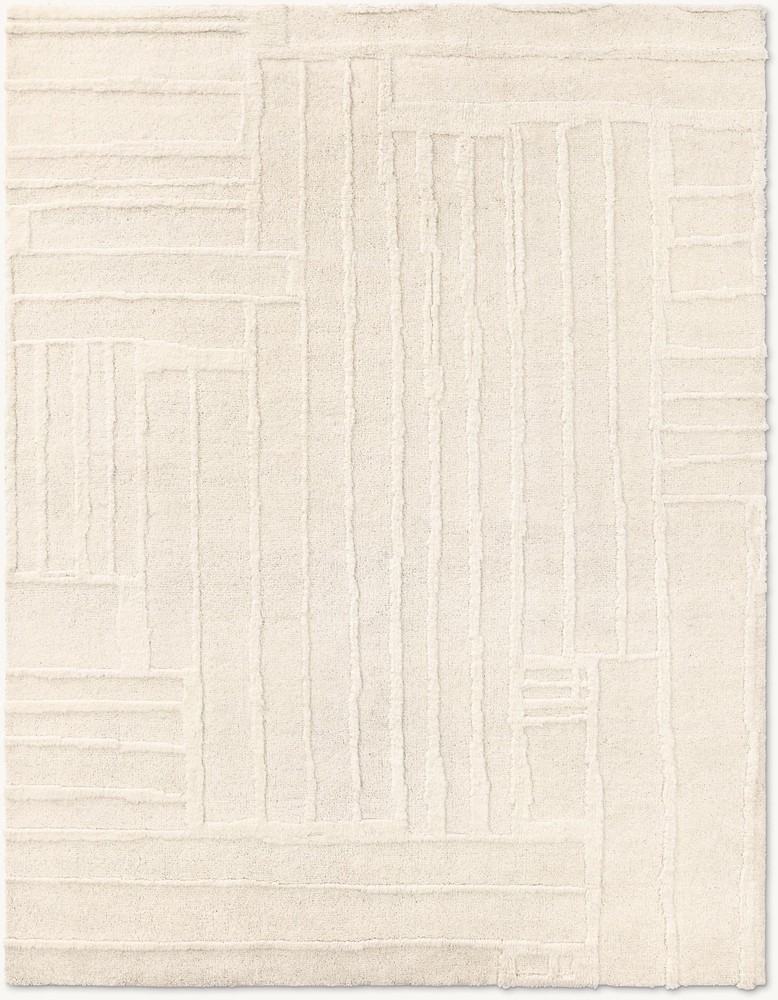 Modern Berber Moroccan Wool Rug Cream Handmade Area Carpet