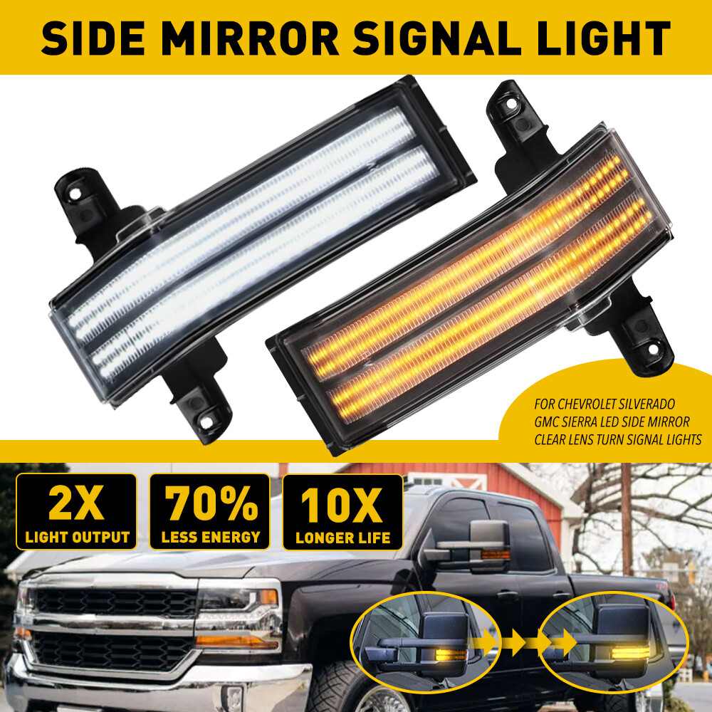LED Side Mirror Turn Signal Light Puddle Lamp For 14-2019 Chevrolet Silverado M