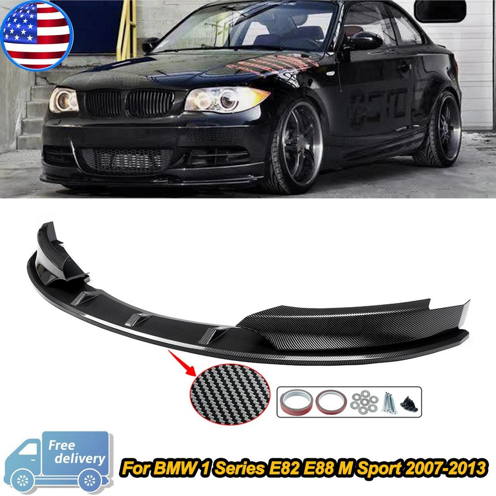 For 2007-2013 BMW E82 128i 135i M Sport Carbon Look Front Lower Splitter Lip ABS