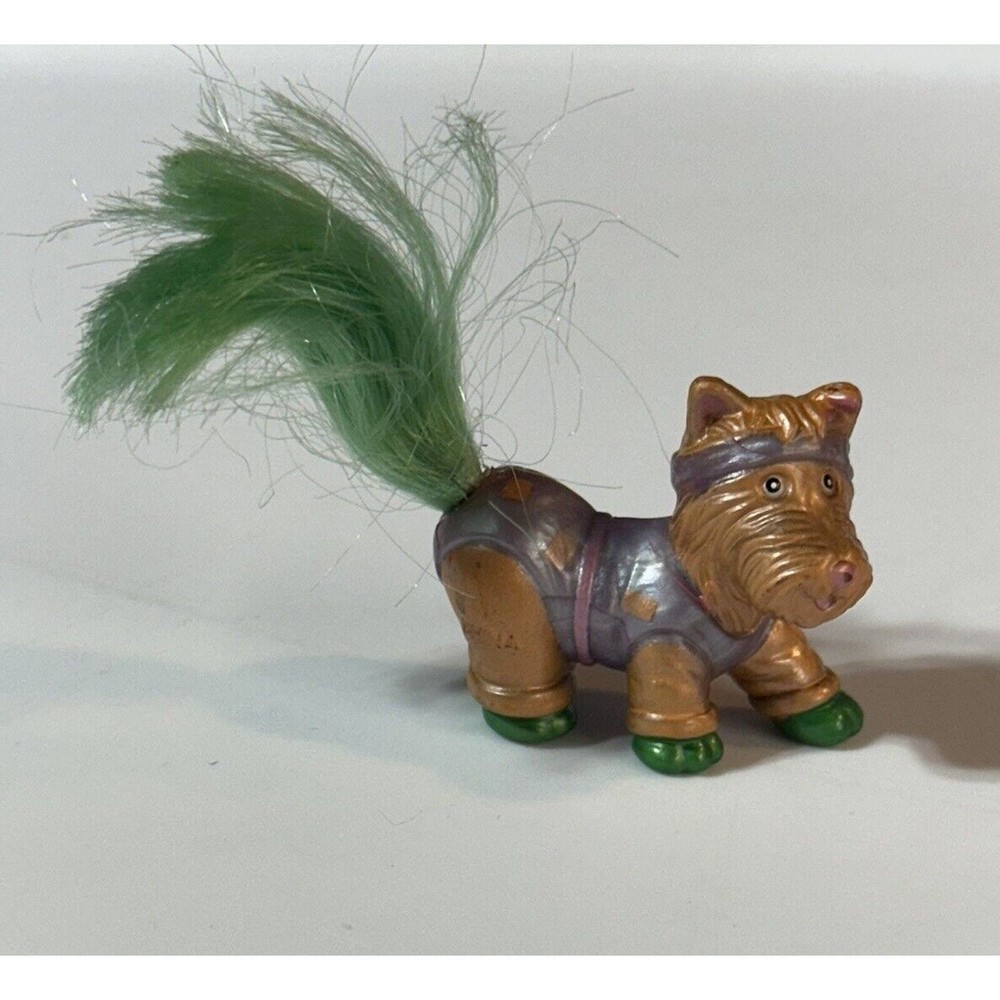 Tara Toy Corp Petite Pups Carousel Cutie Figure White Scottie Dog Green Tail Toy