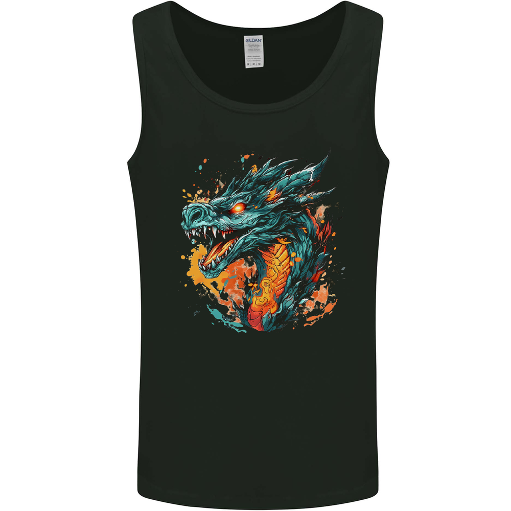 A Fantasy Fire Dragon Mens Vest Tank Top