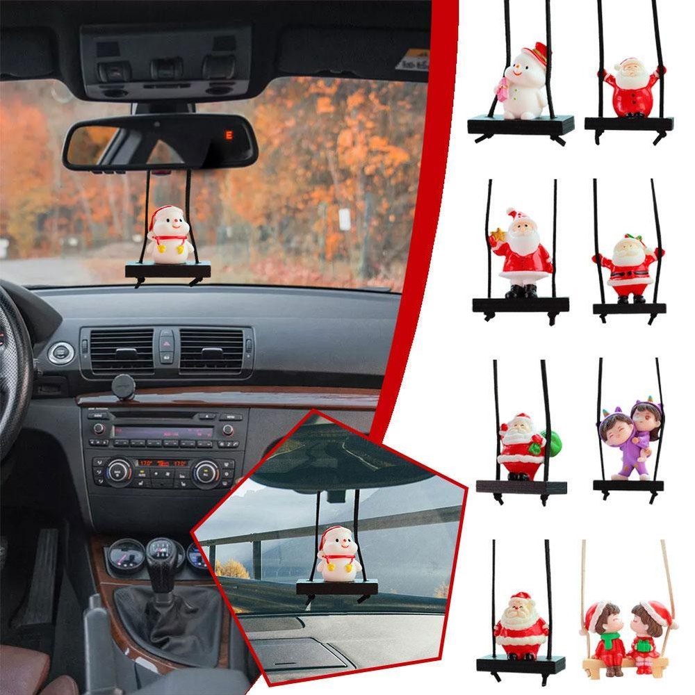 Christmas Car Santa Snowman Cartoon Pendant Decoration - Perfect Car Gift/