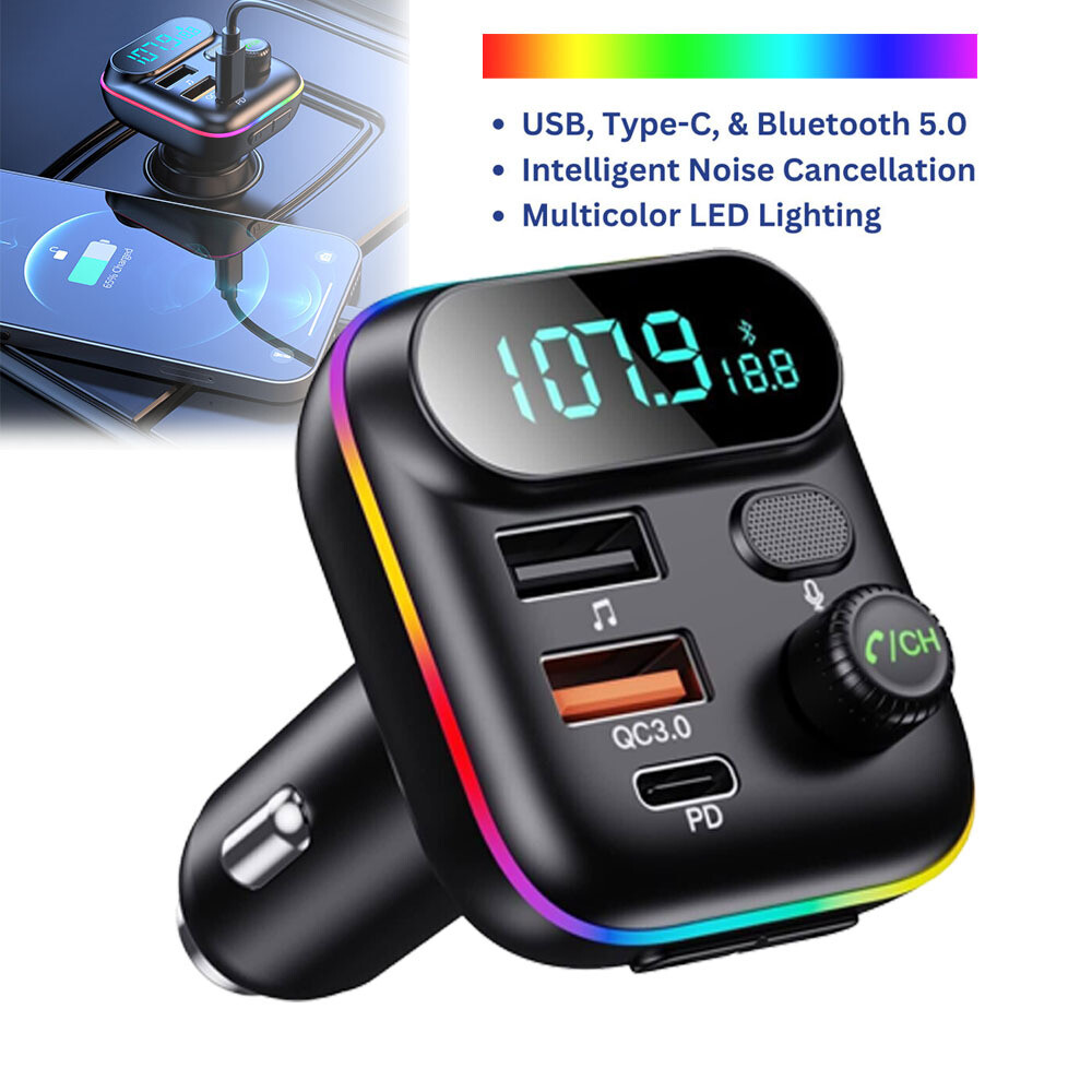 Bluetooth Car Adapter FM Transmitter USB AUX Radio Handsfree MP3 Music Player