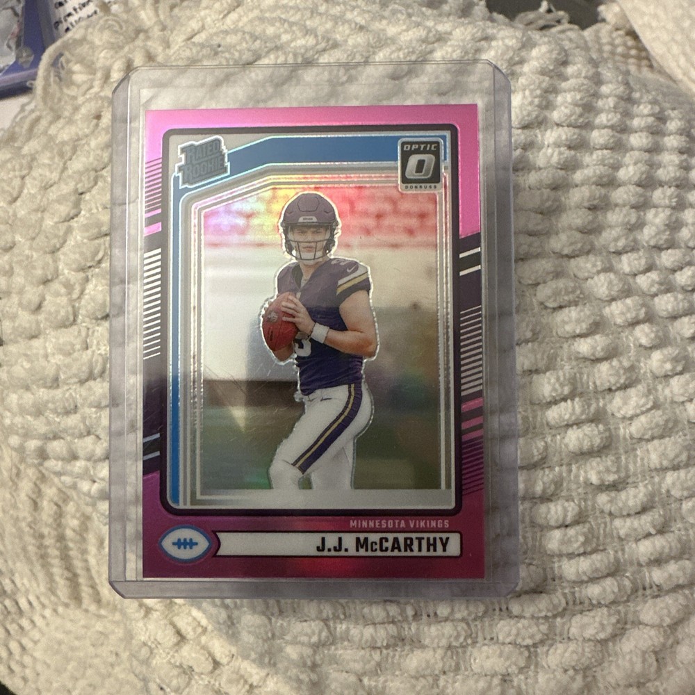 2024 Donruss JJ MCCARTHY Rated Rookie Pink Optic Preview Prizm RC