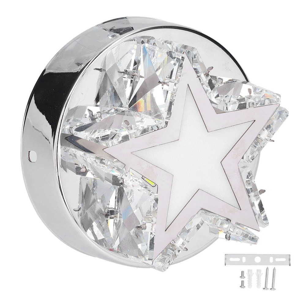 Star Shaped Stainless Steel Ceiling Light White for Bathroom Kitchen Hallway