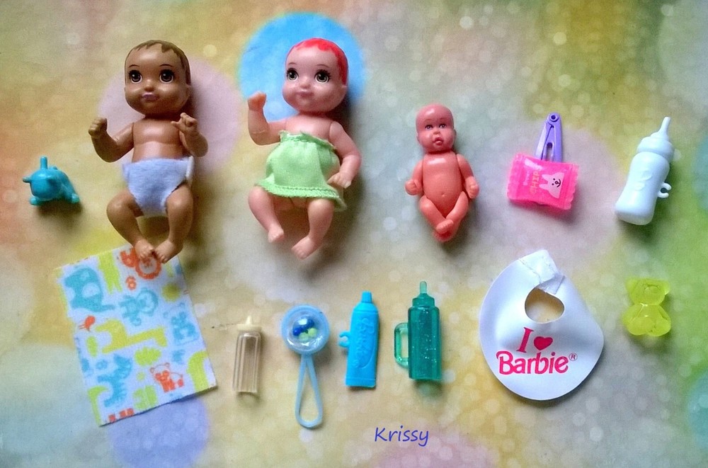 Mattel Barbie SKipper Babies Krissy dolls plus accessories
