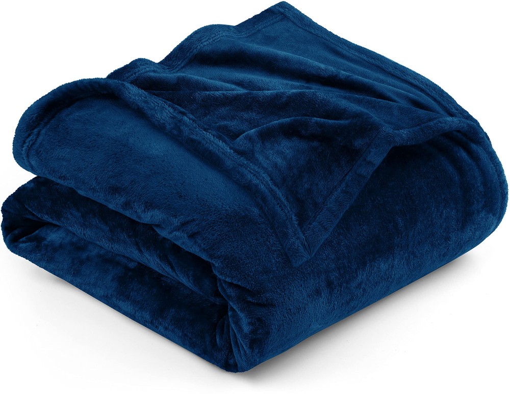 Queen Size Navy Fleece 300GSM Anti-Static Ultra Soft Microfiber Blanket