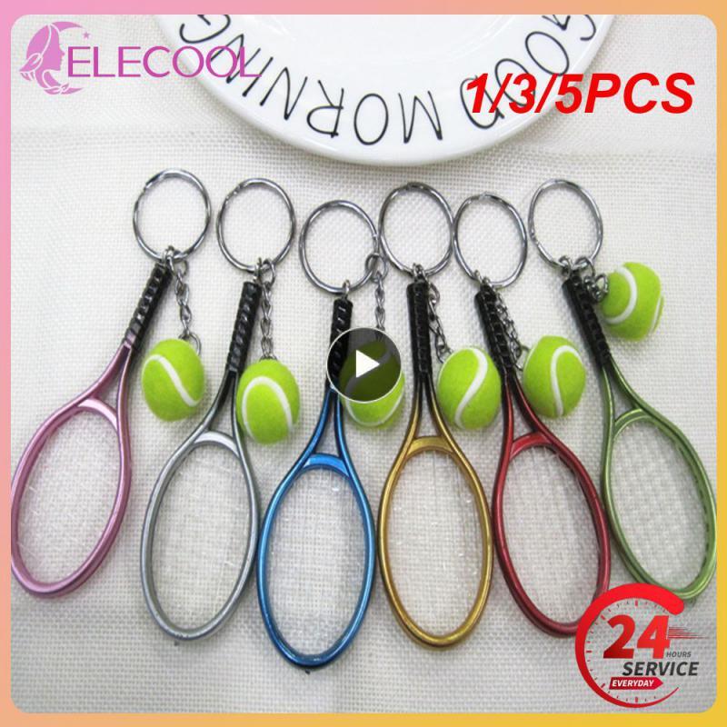 1/3/5PCS Souvenir key chain mini tennis racket key chain car key chain backpack