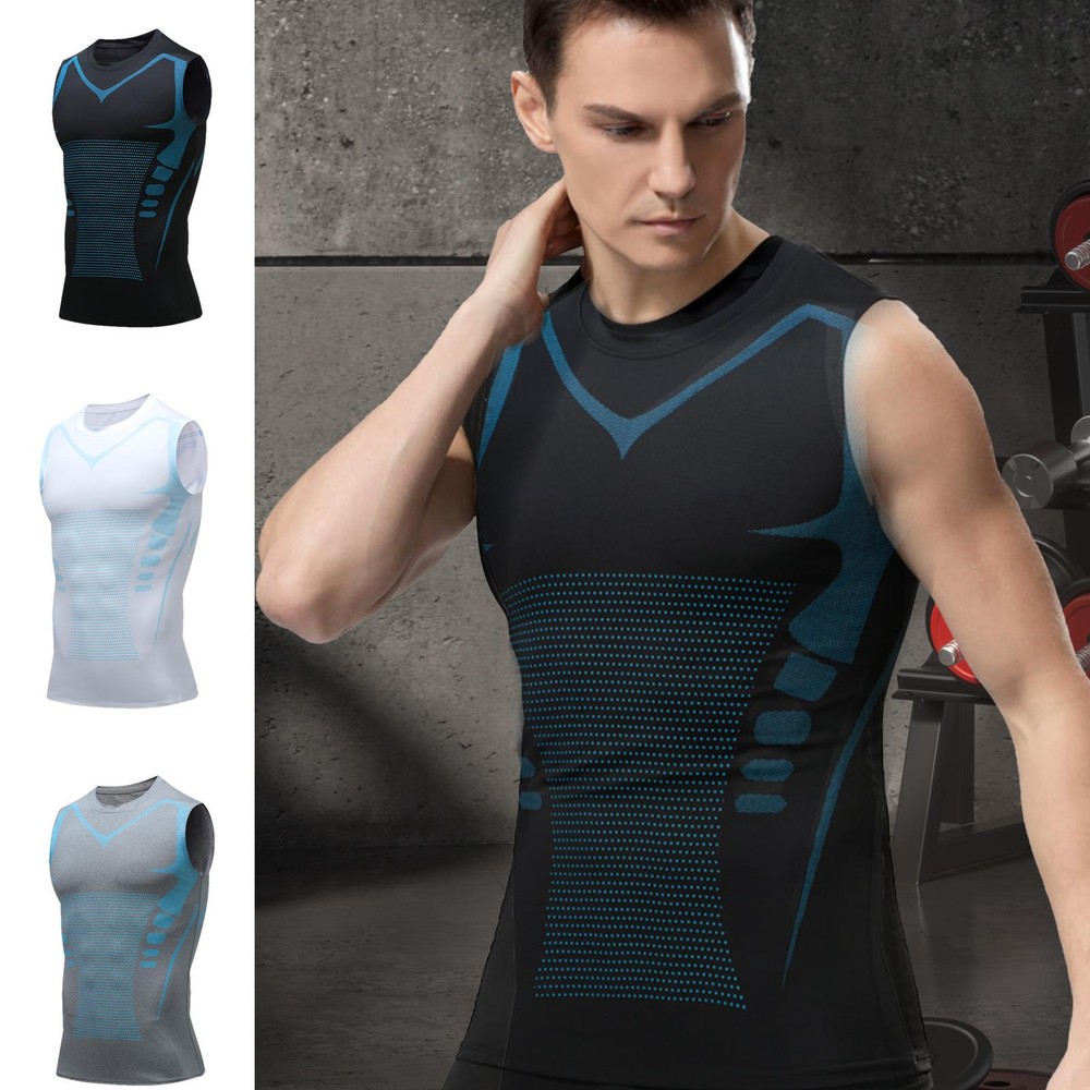 Men'sSlimming Body Shaper Vest Tummy Control Belly Compression Exercise Tops