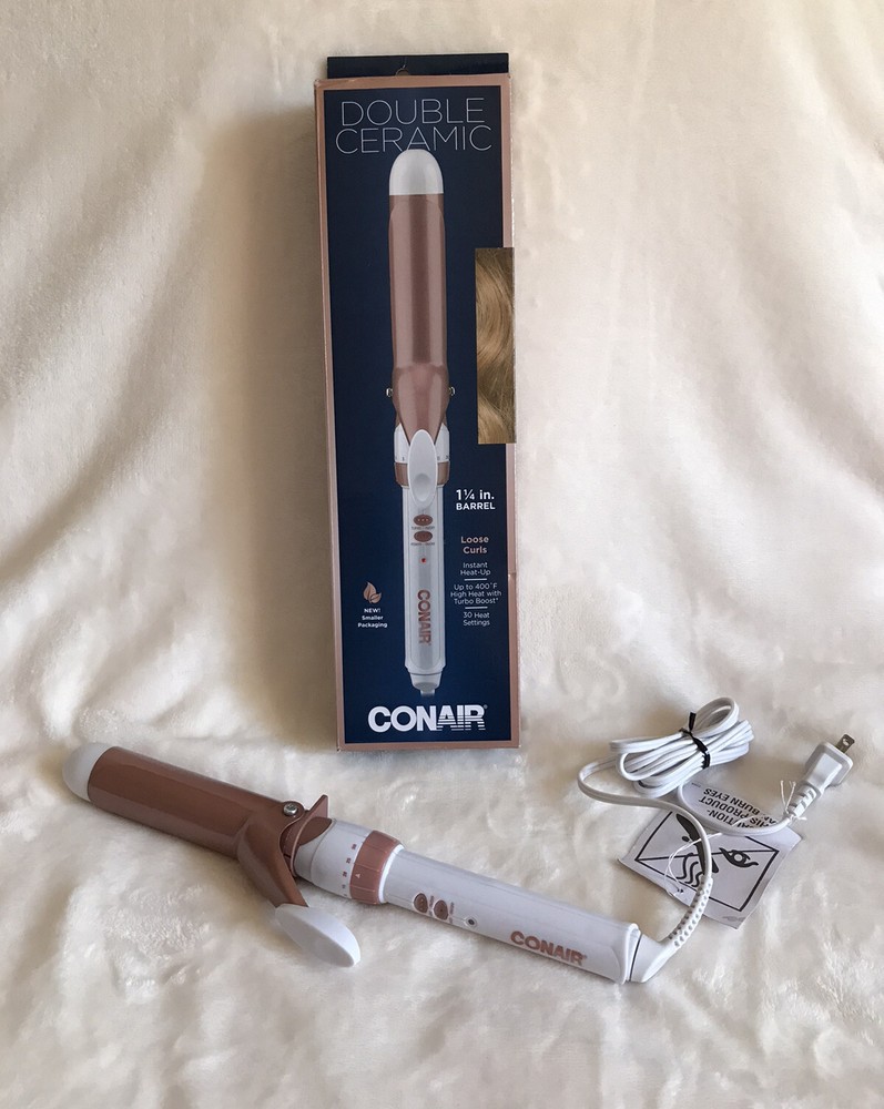Conair Double Ceramic 1.25 Inch Curling Iron for Smooth Shiny Hair