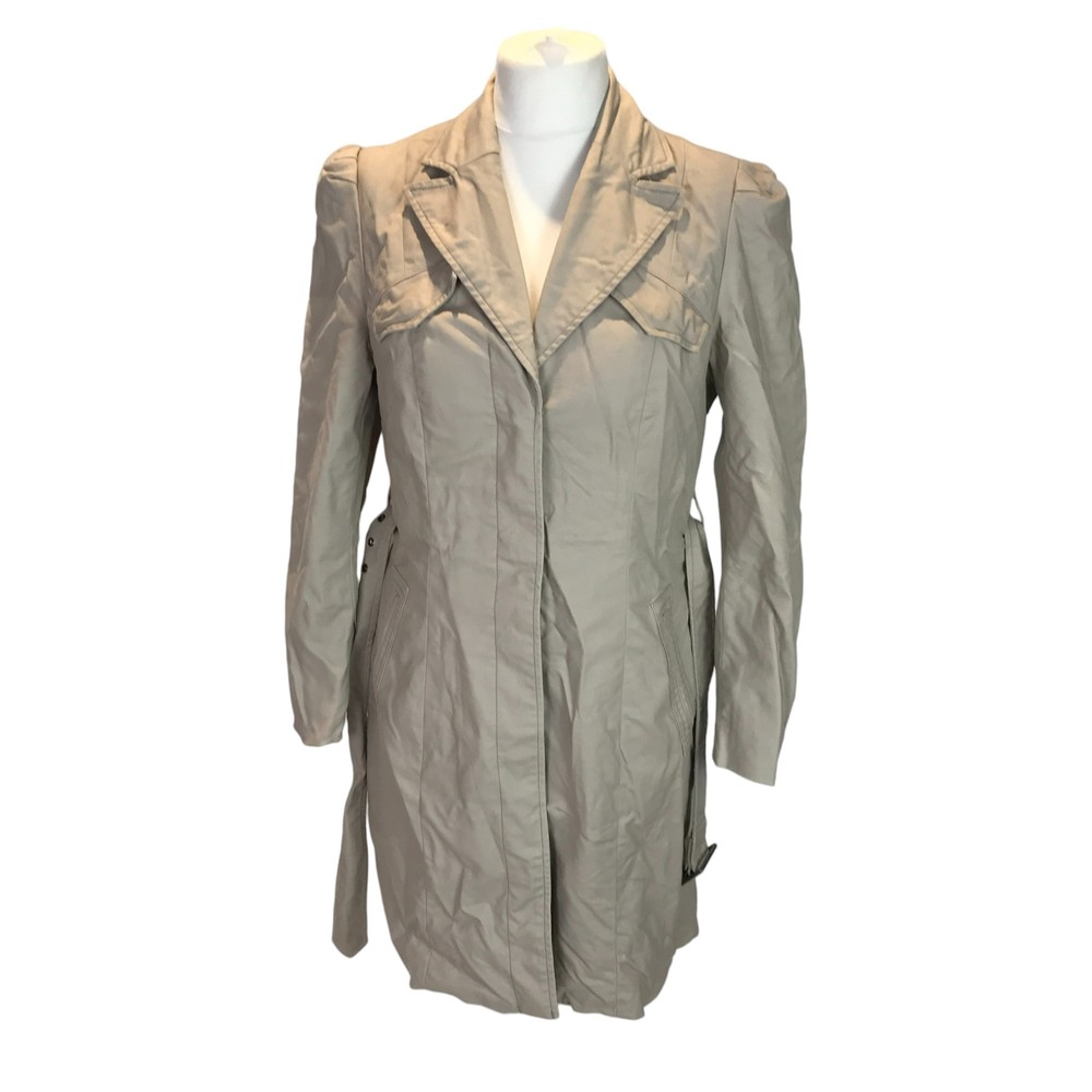 Kenneth Cole Beige Cotton Blend Trench Coat Size 42 Office Overcoat