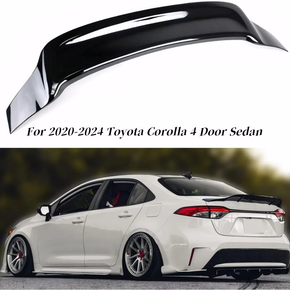 GLOSSY BLACK R STYLE DUCKBILL TRUNK SPOILER FOR 2020-24 TOYOTA COROLLA 4DR SEDAN
