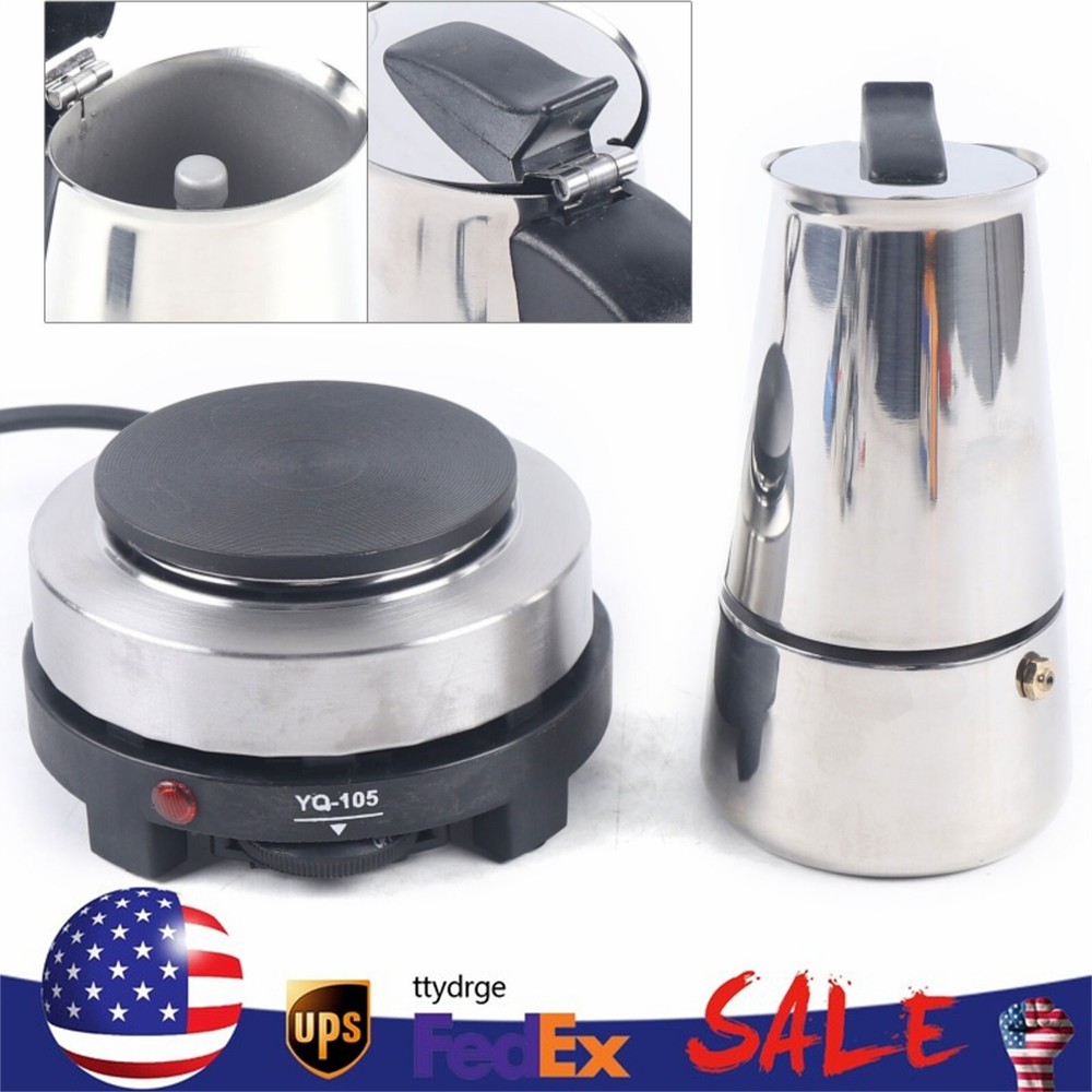 Stovetop Espresso Maker Stainless Steel Italian Coffee Machine Maker Moka Pot