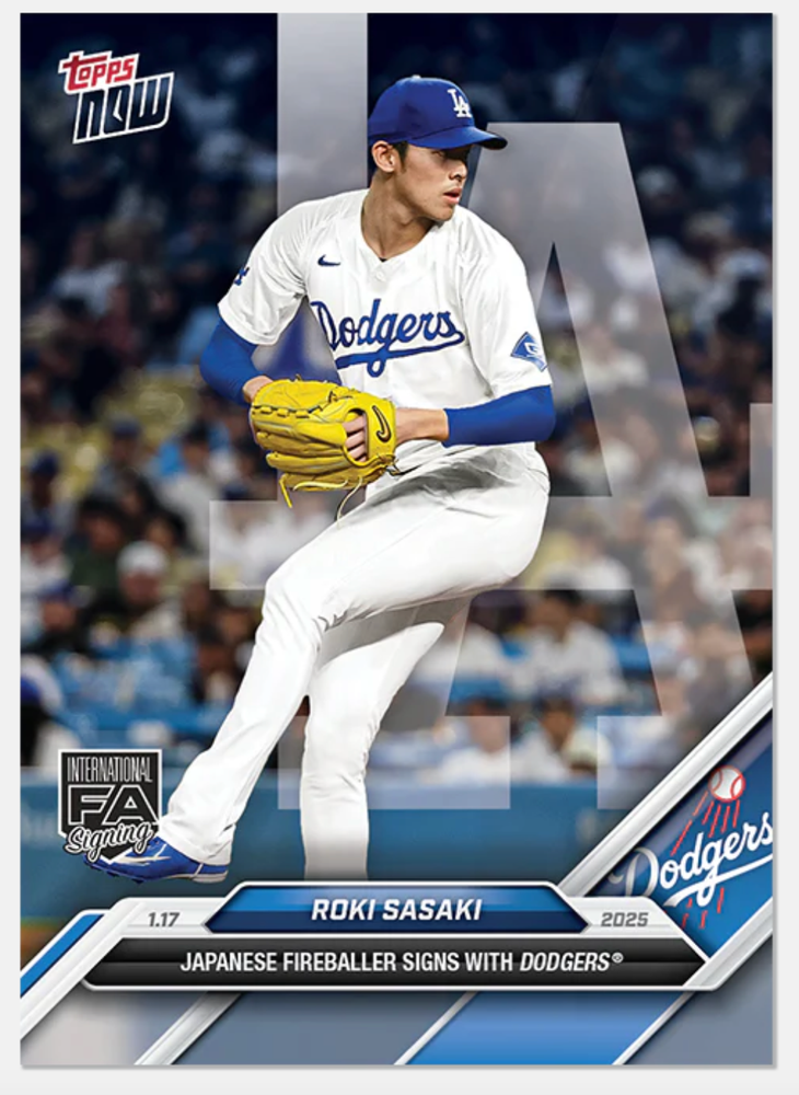 PRESALE 2024 Topps Now MLB Roki Sasaki #OS13 Japanese FIreballer BASE Card-image