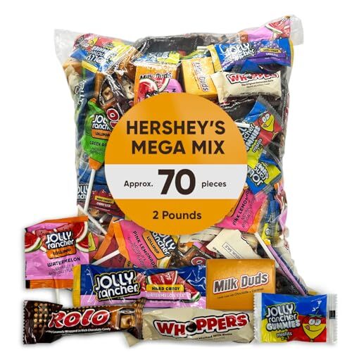 Hershys Mega Mix 2LB Bulk Candy Assortment - Approx 70 Pieces 2 pounds