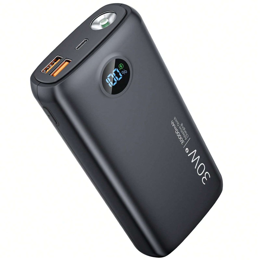 30,000mAh Power Bank with USB C Fast Charging LED Display 22.5W Output  