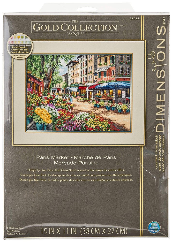 Dimensions 'Paris Market' Counted Cross Stitch Kit, Ivory Aida, 15