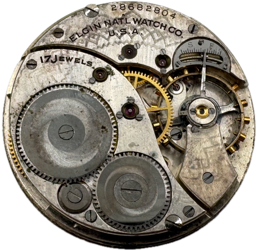 1926 Elgin 17 Jewel Vintage Mechanical Pocket Watch Movement 345 USA