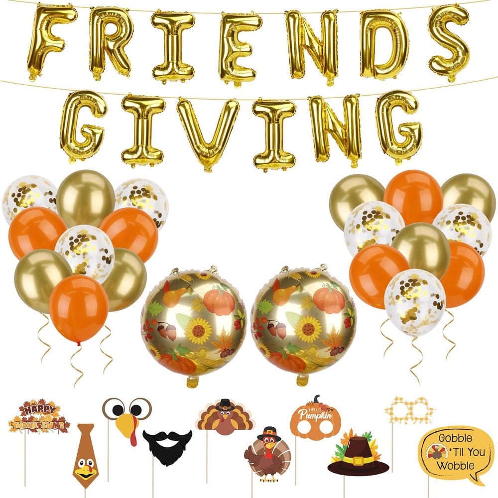 Friendsgiving Party Decor Kit with Balloons Garland and More