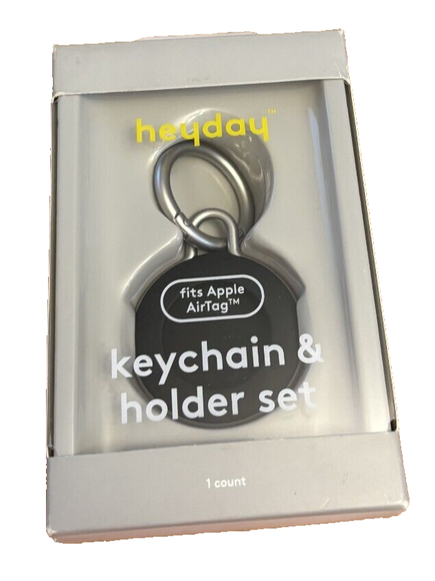 Heyday Silicone AirTag Holder with Keychain in Black-image