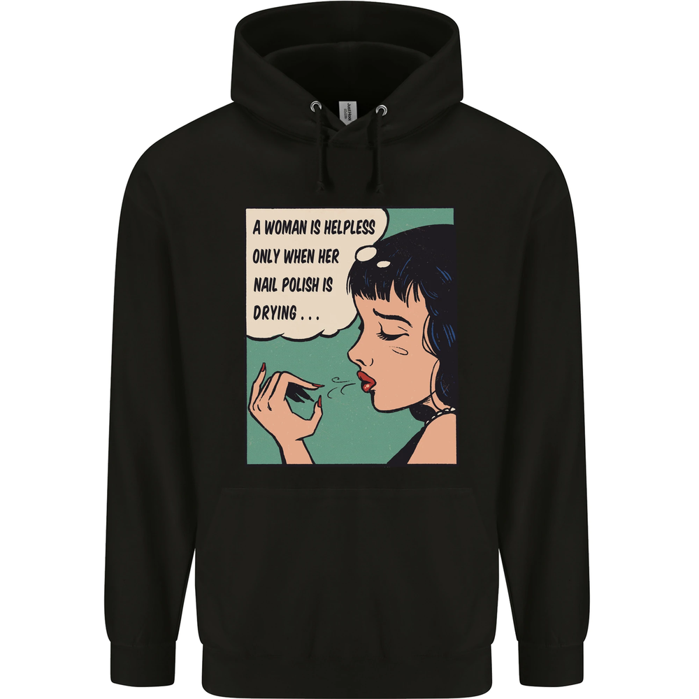 Woman Is Only Helpless Female Empowerment Mens 80% Cotton Hoodie