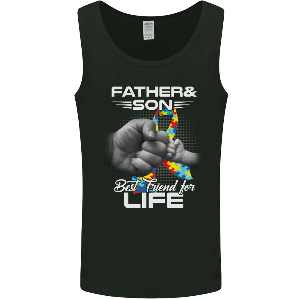 Autistic Father & Son Friends Autism ASD Mens Vest Tank Top