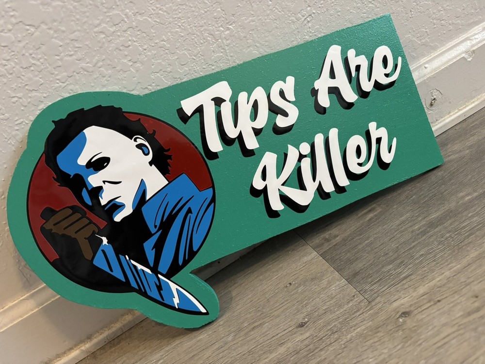 Tips Are Killer Tattoo Barber shop Tip Sign