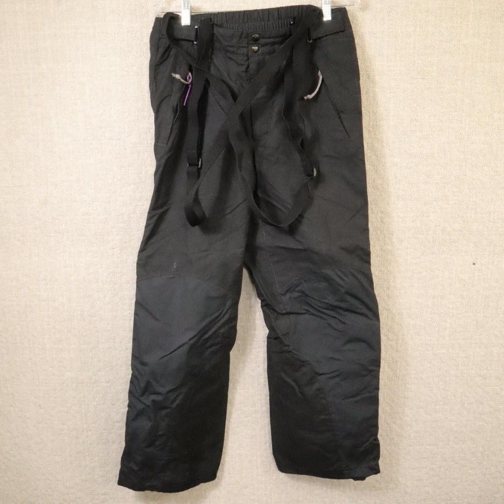 Patagonia Snow Pants Mens 34 Black Nylon Suspenders Ski Snowboard USA Shell