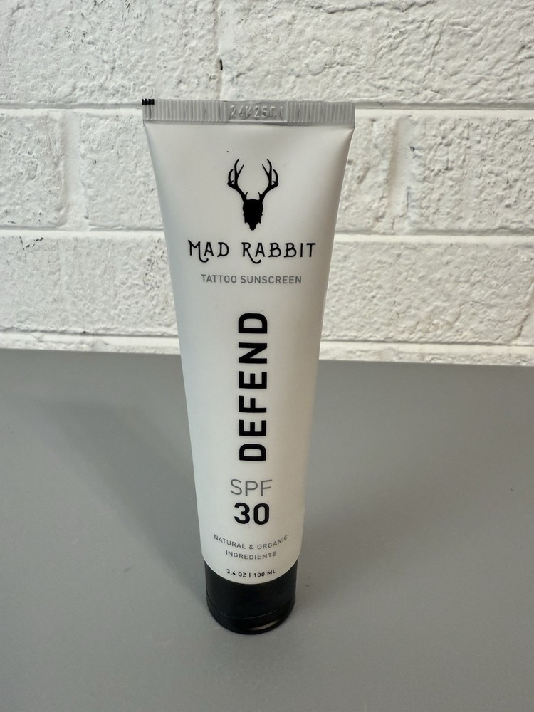 Mad Rabbit Tattoo Sunscreen SPF 30 - Fade Protection & Moisturizer, 100mL Tube