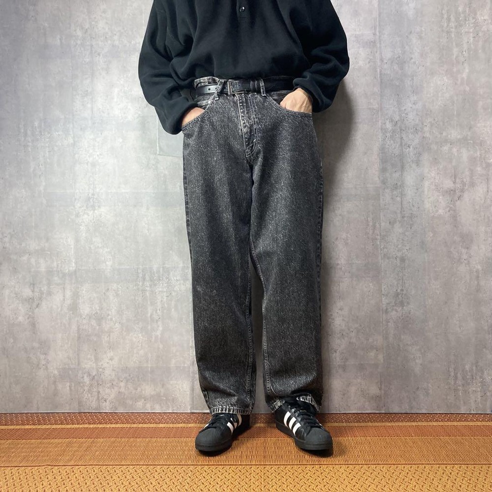 Levissilvertab Levi'S Silver Tab Black Denim Wide Pants