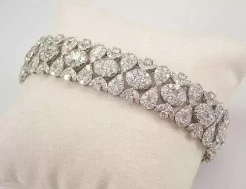 10Ct Baguette Lab Diamond Tennis Bracelet in 14K White Gold Plated 7 Inch