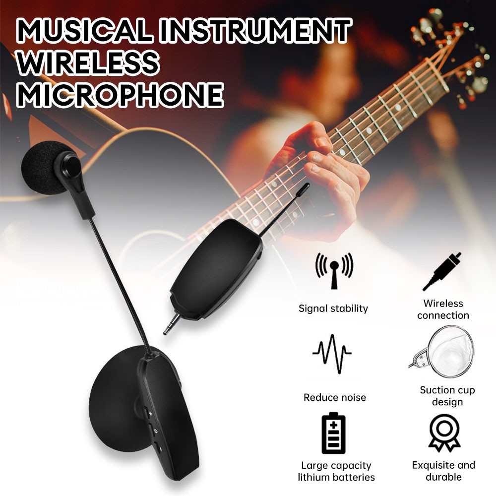 UHF Wireless Instrument Mic System for Violin Bass Guitar Accordion
