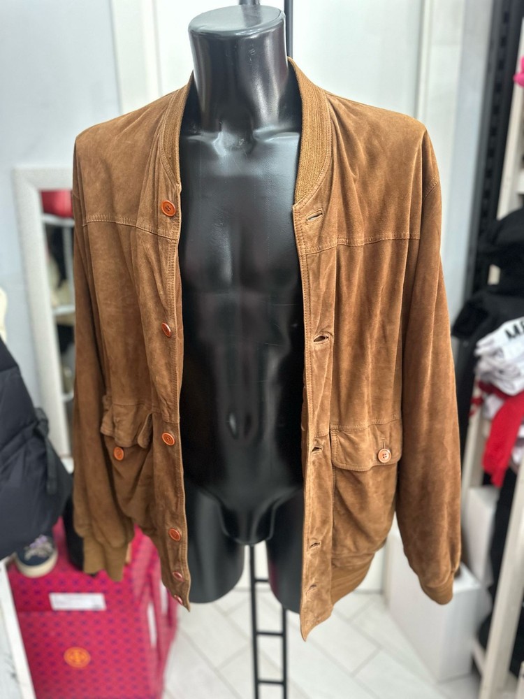 Men's Brown Leather Jacket Size 54 LLV1455 – Classic Fit Distressed Style