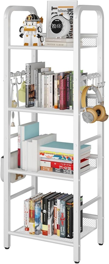 4 Tier Bookshelf Freestanding Bookcase Living Room Bedroom Home Office